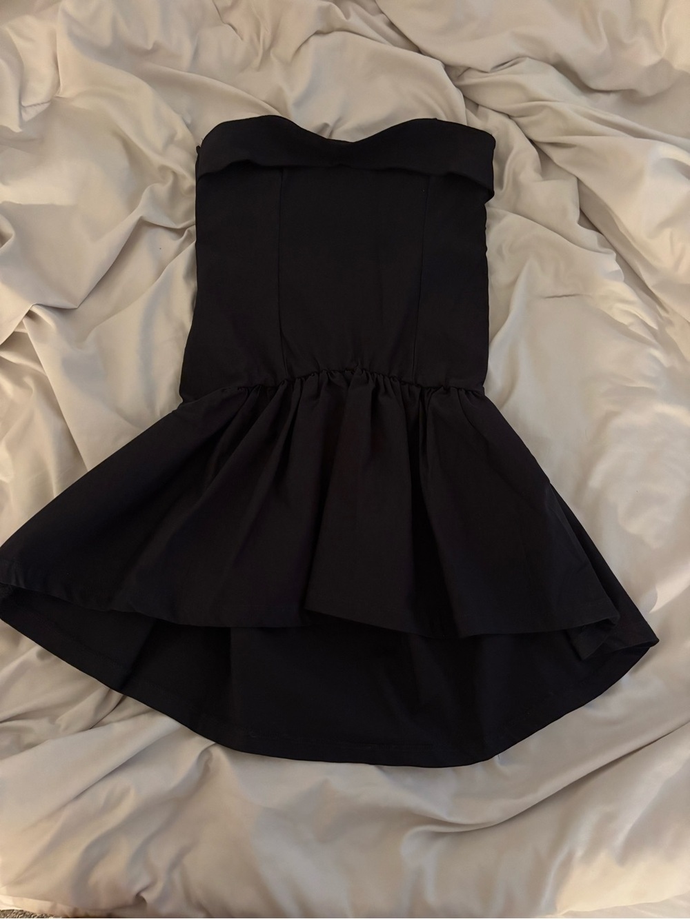 Madden Girl Black Strapless Peplum Dress